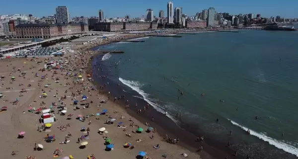 Vista panor�mica de las playas de Mar del Plata, principal destino tur�stico de la Costa Atl�ntica argentina.