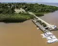 Vista a�rea de la Isla Mart�n Garc�a, un para�so de historia y naturaleza en el R�o de la Plata.