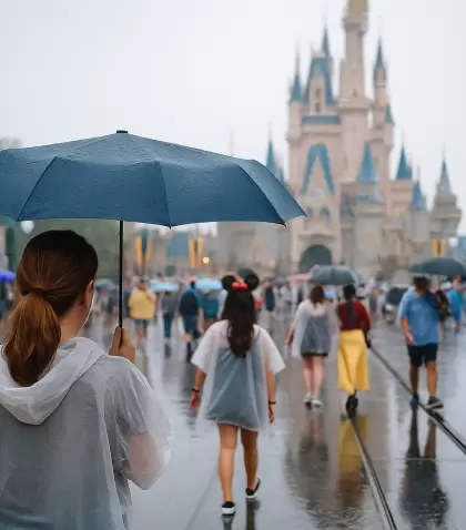 La lluvia no arruina la experiencia en Disney: hay atracciones y shows cubiertos para seguir disfrutando.