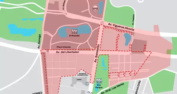 Mapa de cortes de calles en Palermo.