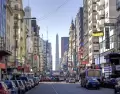 La zona de avenida Corrientes suele convertirse en uno de los grandes escenarios del Mundial.