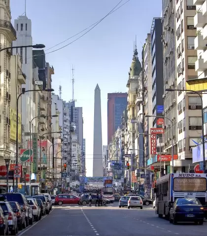 La zona de avenida Corrientes suele convertirse en uno de los grandes escenarios del Mundial.