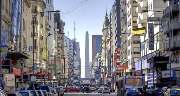 La zona de avenida Corrientes suele convertirse en uno de los grandes escenarios del Mundial.